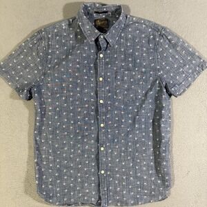 Lucky Brand Men's Slim Fit Saturday Stretch Blue Button Down Shirt  Size Large